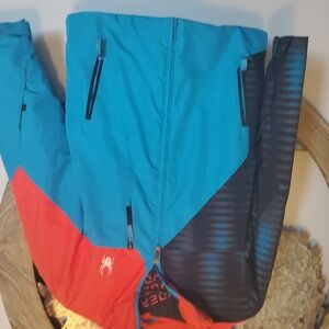 Spyder Kids' Vibrant Blue and Red Puffer Jacket